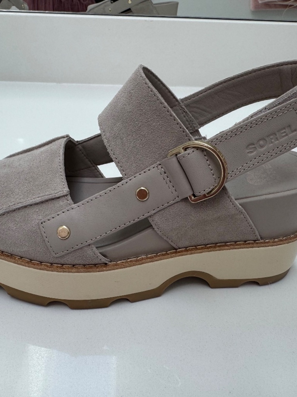 Sorel Joanie iv platform wedge sandal, crushed clay. - Picture 4 of 4